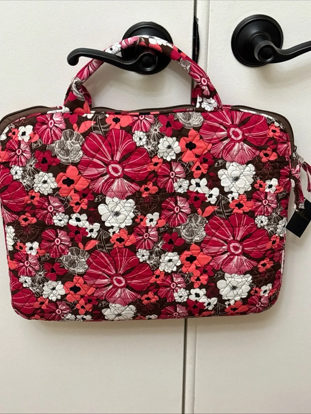 Nicole's Boutique Laptop Case Quilted Floral Print Pink White New
